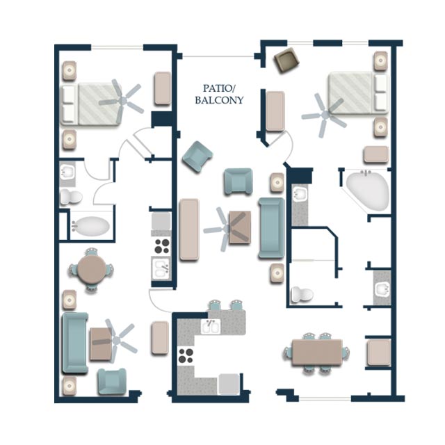 Two-Bedroom Lockoff Villa