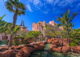 Bahamas pier landscape in Nassau city , Caribbean